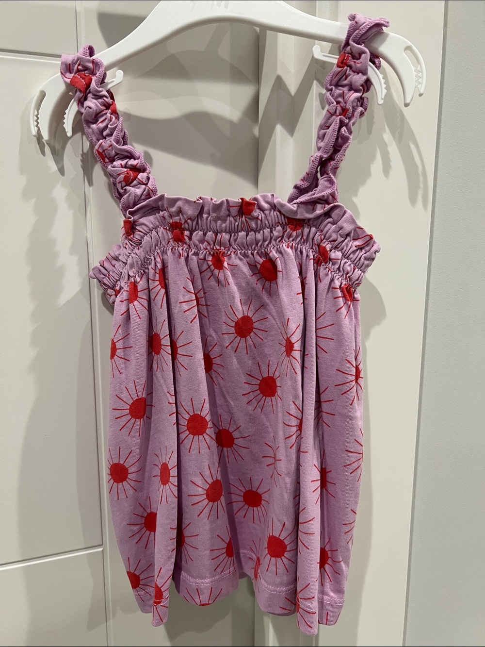 Hanna Andersson sleeveless smocked top, size 6-7